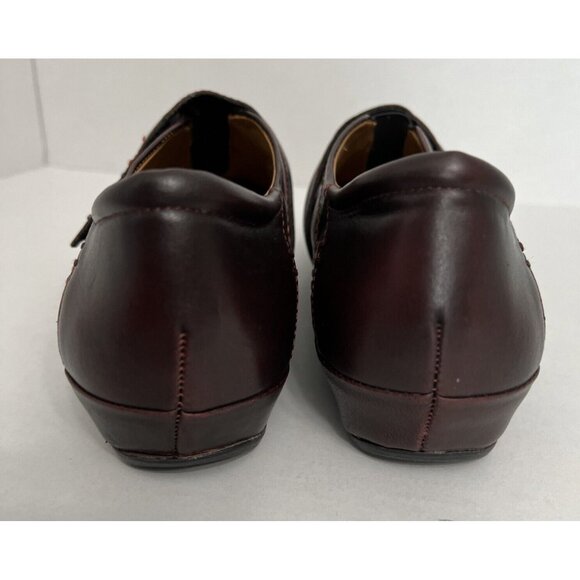 Earthies Shoes Womens 7.5 B Granada Loafers Burgundy Leather Comfort Casual Flat - Picture 4 of 10
